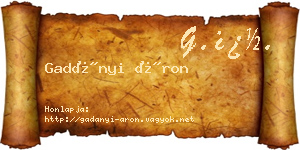 Gadányi Áron névjegykártya