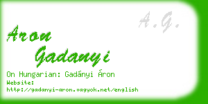 aron gadanyi business card